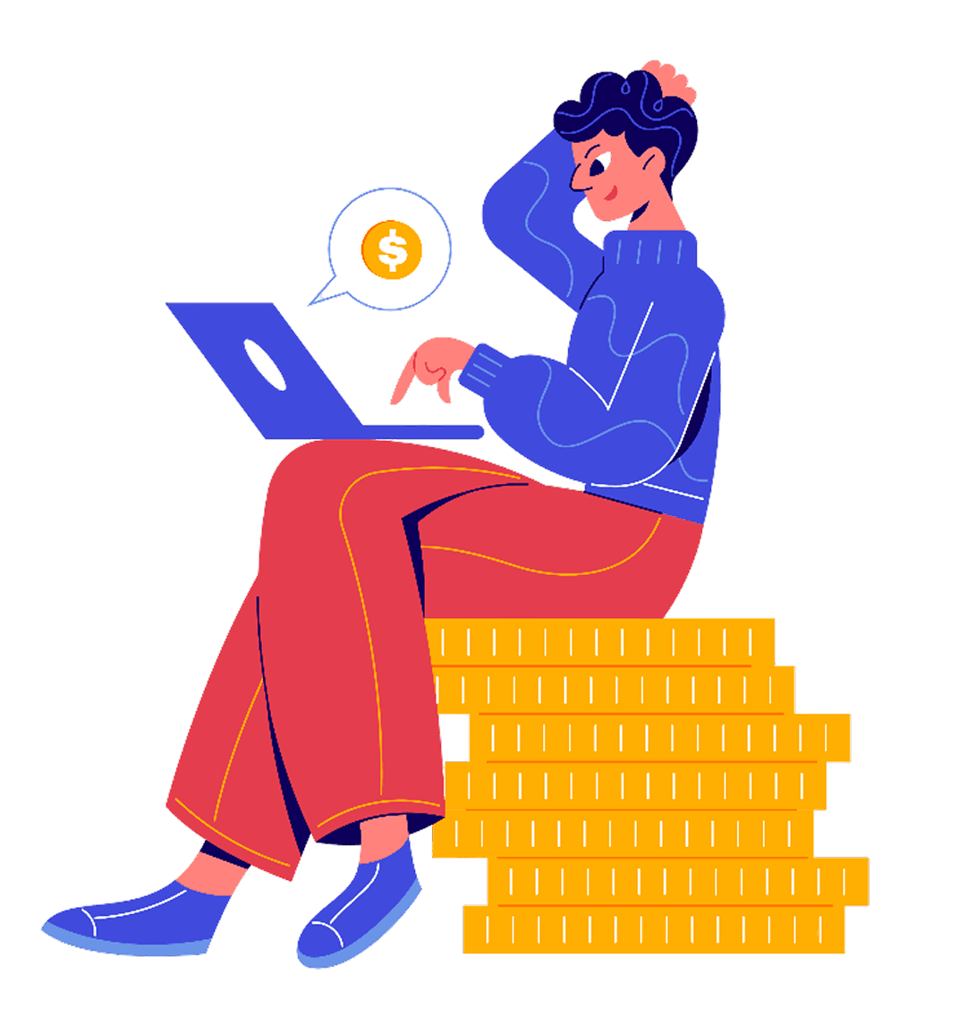 Person using Bitcoin converter