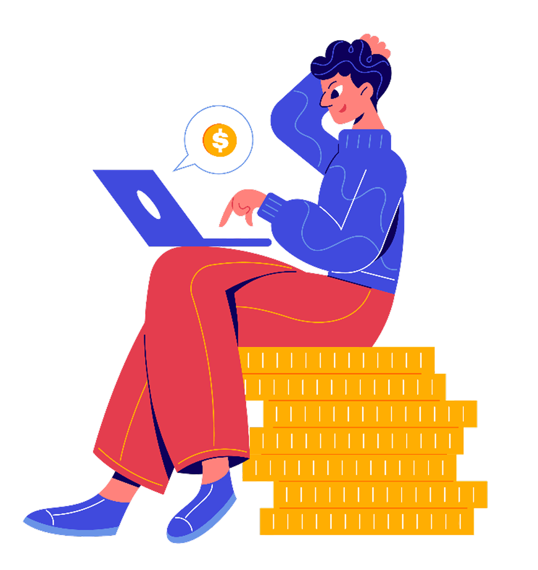 Person using Bitcoin converter